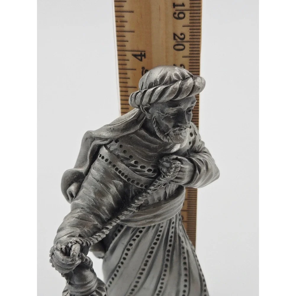 Vintage Lenox Kirk Stieff Pewter Nativity Figurine Wise Man with Lantern 4 inch